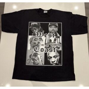 vtg west coast rappers snoop dogg ice cube dr dre tupac tshirt size‎ XL